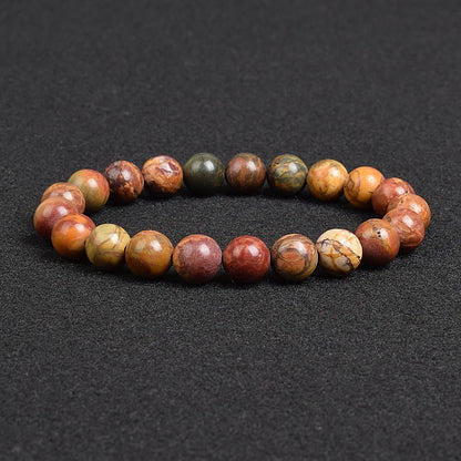 💎 Natürlicher Stein Perlen Armband – Apatit, Lapislazuli, Tigerauge &amp; Mehr (Unisex, 6–8mm Perlen)