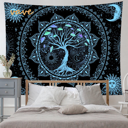 🌳 Tree of Life Psychedelic Tapestry – Trippy Mandala Wall Hanging for Boho &amp; Witchy Room Decor