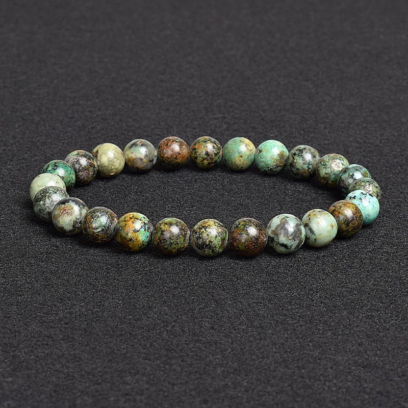 💎 Natürlicher Stein Perlen Armband – Apatit, Lapislazuli, Tigerauge &amp; Mehr (Unisex, 6–8mm Perlen)