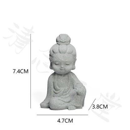 🧘‍♂️ Chinesische Krieger-Mönch-Statue – Zen-Mikrolandschaft &amp; Gartendekoration