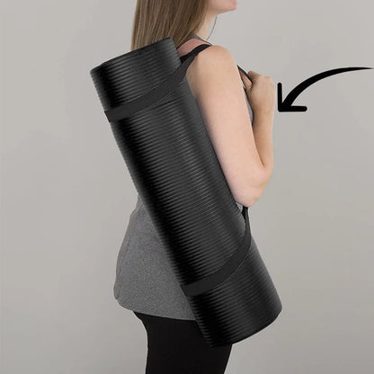 Rutschfeste Yoga Matte aus NBR – 10 mm dick mit Tragegurt &amp; Tasche (183×61 cm)