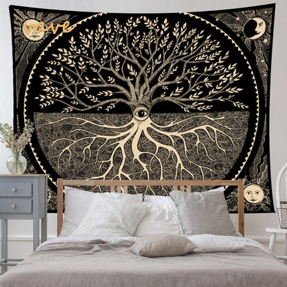 🌳 Tree of Life Psychedelic Tapestry – Trippy Mandala Wall Hanging for Boho &amp; Witchy Room Decor