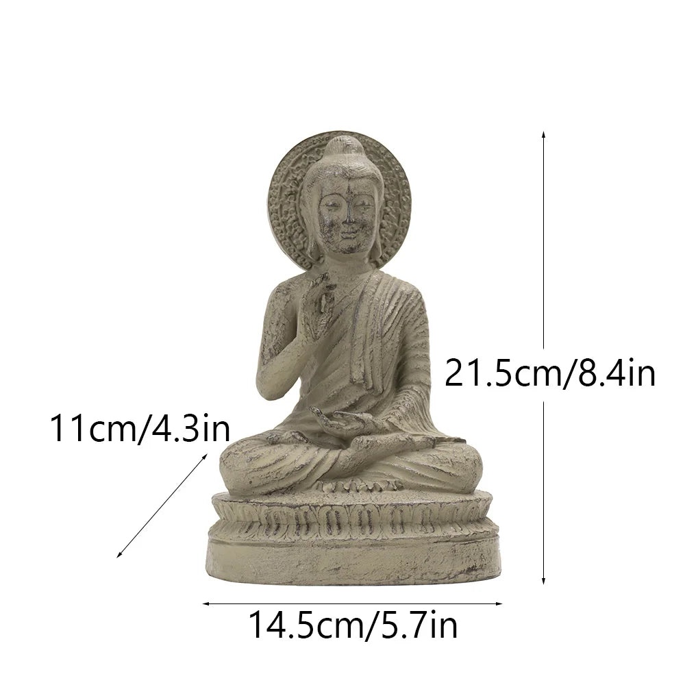 RAKKS Zen Buddha Statue – Resin Dekor für Zuhause &amp; Teeraum 🧘‍♂️