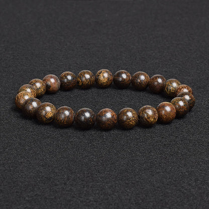 💎 Natürlicher Stein Perlen Armband – Apatit, Lapislazuli, Tigerauge &amp; Mehr (Unisex, 6–8mm Perlen)