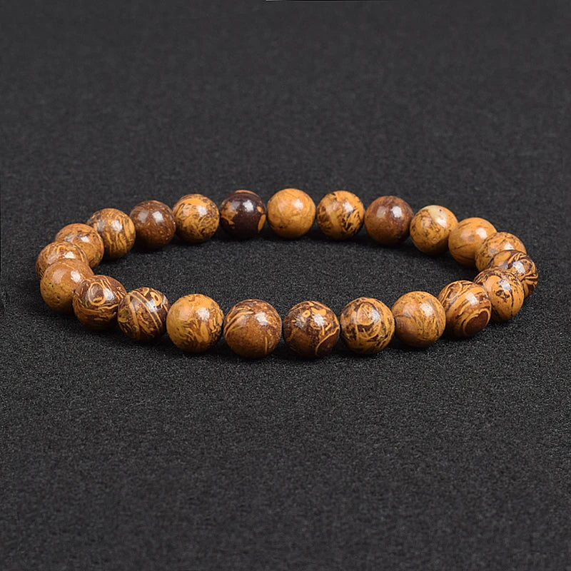 💎 Natürlicher Stein Perlen Armband – Apatit, Lapislazuli, Tigerauge &amp; Mehr (Unisex, 6–8mm Perlen)
