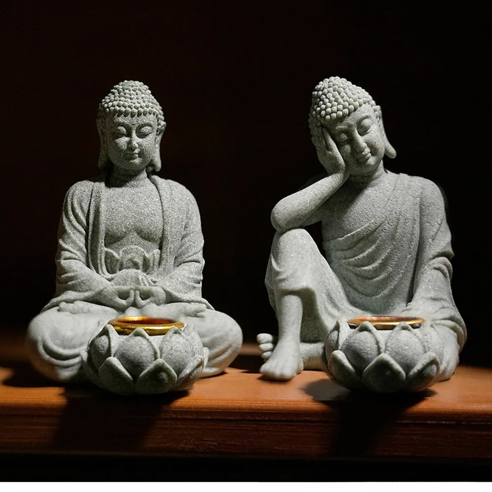 Zen Buddha Incense &amp; Tealight Holder – Stone Meditation Decor