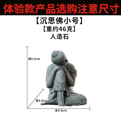 🧘‍♂️ Chinesische Krieger-Mönch-Statue – Zen-Mikrolandschaft &amp; Gartendekoration