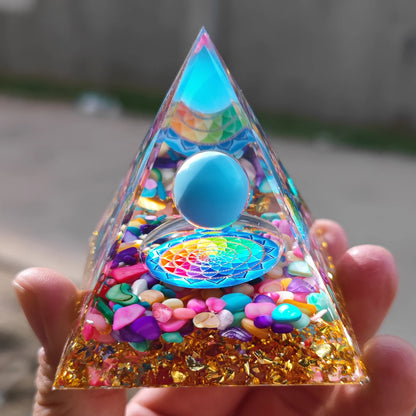 🔮 Amethyst Orgone-Pyramide – Chakra-Energie-Generator für Schutz &amp; Meditation (5cm)