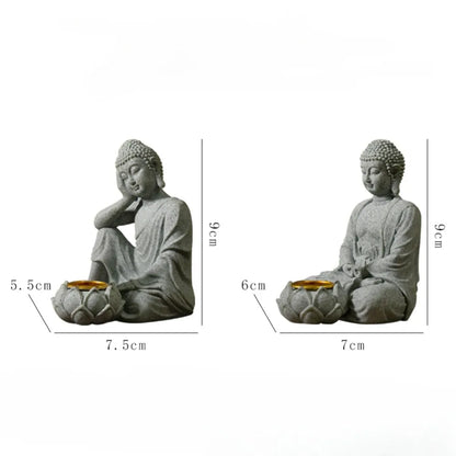 Zen Buddha Incense &amp; Tealight Holder – Stone Meditation Decor