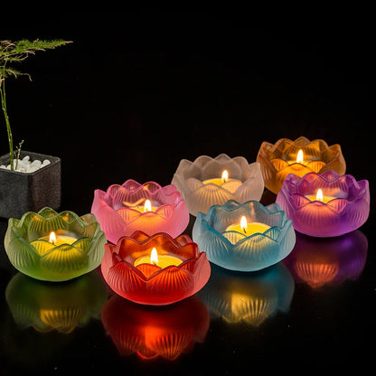 Siebenfarbiger Kristall Lotus Räucherstäbchenhalter &amp; Kerzenhalter – Zen Heimdekoration 🌸