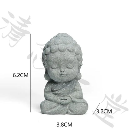🧘‍♂️ Chinesische Krieger-Mönch-Statue – Zen-Mikrolandschaft &amp; Gartendekoration