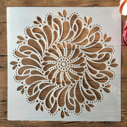 30×30 cm Geometrische Mandala-Schablone – Mehrschichtiges DIY-Muster für Basteln &amp; Malerei