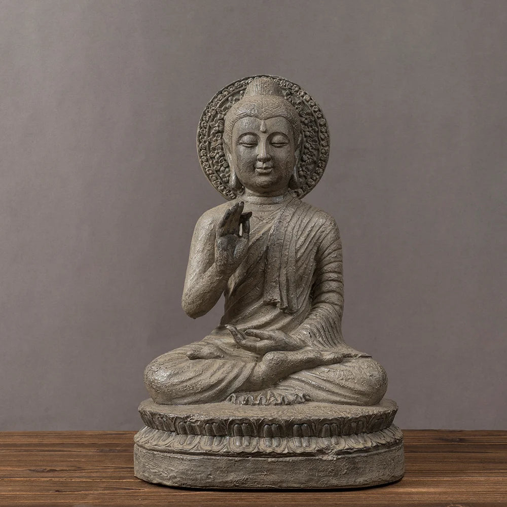 RAKKS Zen Buddha Statue – Resin Dekor für Zuhause &amp; Teeraum 🧘‍♂️