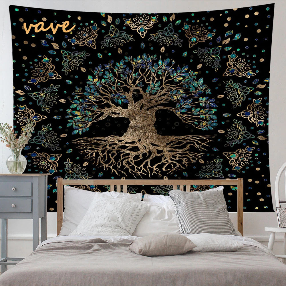 🌳 Tree of Life Psychedelic Tapestry – Trippy Mandala Wall Hanging for Boho &amp; Witchy Room Decor