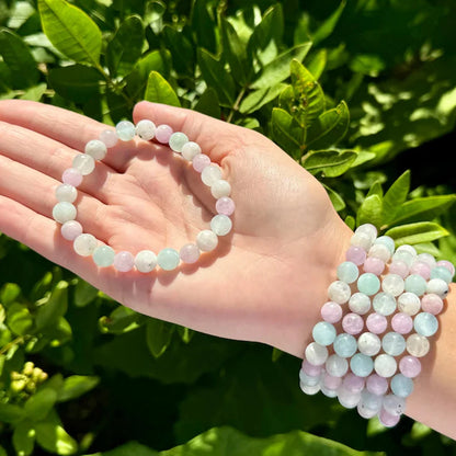 Meditation Bracelet – Aquamarine, Moonstone &amp; Kunzite | Grounding Gift for Men &amp; Women