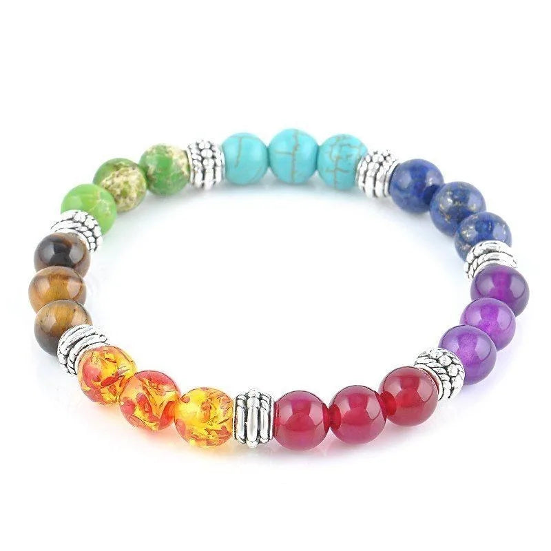 🌈 7 Chakra Reiki Perlen-Anhänger-Halskette &amp; Armband Set - Energie &amp; Heilung 🧘‍♀️