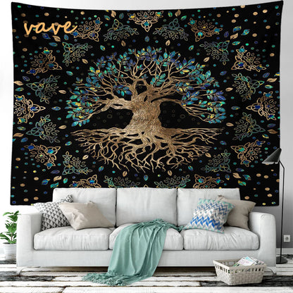 🌳 Tree of Life Psychedelic Tapestry – Trippy Mandala Wall Hanging for Boho &amp; Witchy Room Decor