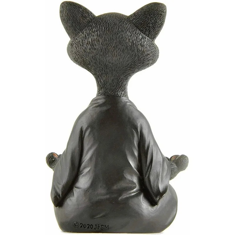 🧘‍♂️ Meditierende Yoga Katze Figur – Handgefertigte Zen Harz Statue 🐱