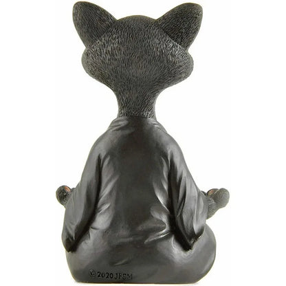 🧘‍♂️ Meditierende Yoga Katze Figur – Handgefertigte Zen Harz Statue 🐱