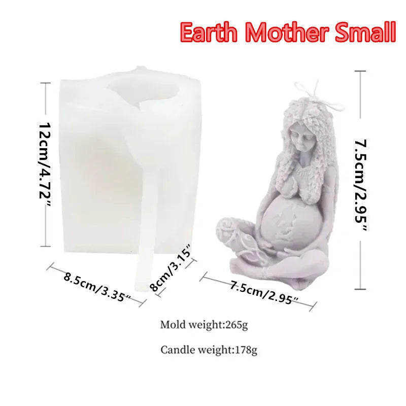 Goddess Mother Earth Candle Mold – 3D Silicone Mold for Resin, Soap &amp; DIY Crafts
