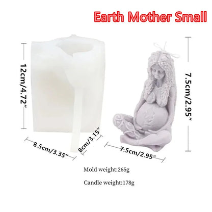 Goddess Mother Earth Candle Mold – 3D Silicone Mold for Resin, Soap &amp; DIY Crafts