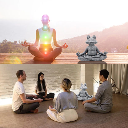 🐸 Zen Yoga Frog Statue – Resin Garden &amp; Indoor Meditating Figurine (13cm)