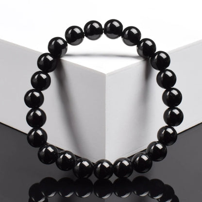 🖤 Schwarzes Onyx-Perlenarmband – Natürlicher Achatstein für Balance &amp; Stil (6 mm / 8 mm, Unisex)