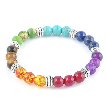 🌈 7 Chakra Reiki Perlen-Anhänger-Halskette &amp; Armband Set - Energie &amp; Heilung 🧘‍♀️