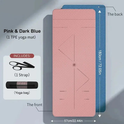 WESTTUNE Eco TPE Yoga Mat – 6mm Non-Slip with Alignment Guide + Strap &amp; Bag (183×61cm)
