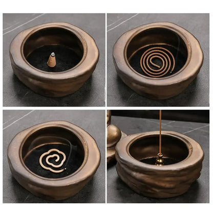 Keramik Räuchergefäß – Formloser Buddha Mönch für Meditation &amp; Zen Dekoration