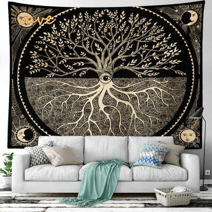 🌳 Tree of Life Psychedelic Tapestry – Trippy Mandala Wall Hanging for Boho &amp; Witchy Room Decor