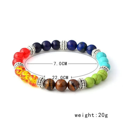 🌈 7 Chakra Reiki Perlen-Anhänger-Halskette &amp; Armband Set - Energie &amp; Heilung 🧘‍♀️