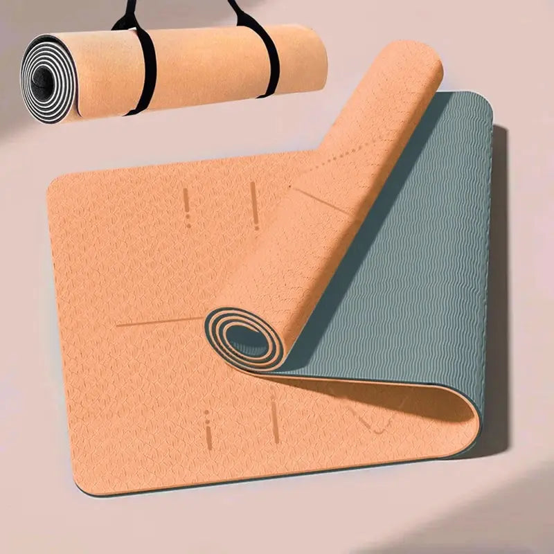 WESTTUNE Eco TPE Yoga Mat – 6mm Non-Slip with Alignment Guide + Strap &amp; Bag (183×61cm)