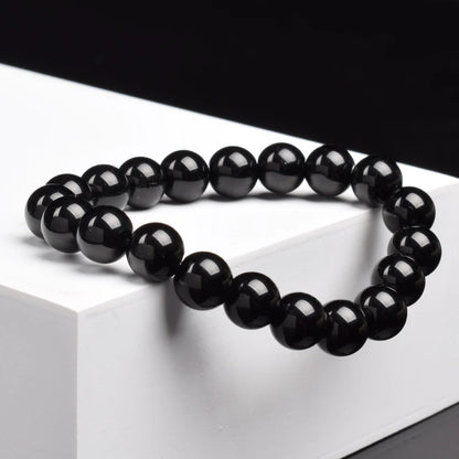 🖤 Schwarzes Onyx-Perlenarmband – Natürlicher Achatstein für Balance &amp; Stil (6 mm / 8 mm, Unisex)