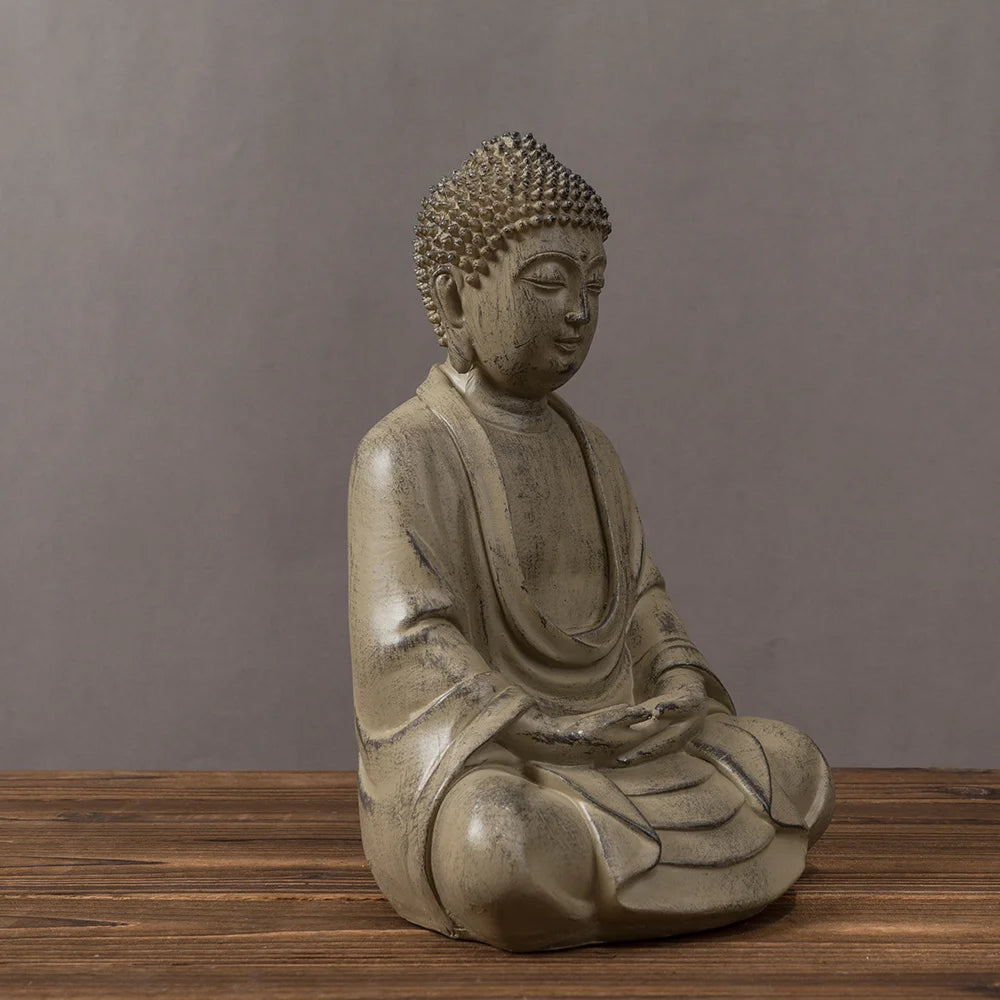 RAKKS Zen Buddha Statue – Resin Dekor für Zuhause &amp; Teeraum 🧘‍♂️