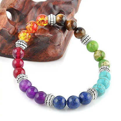 🌈 7 Chakra Reiki Perlen-Anhänger-Halskette &amp; Armband Set - Energie &amp; Heilung 🧘‍♀️