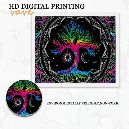 🌳 Tree of Life Psychedelic Tapestry – Trippy Mandala Wall Hanging for Boho &amp; Witchy Room Decor